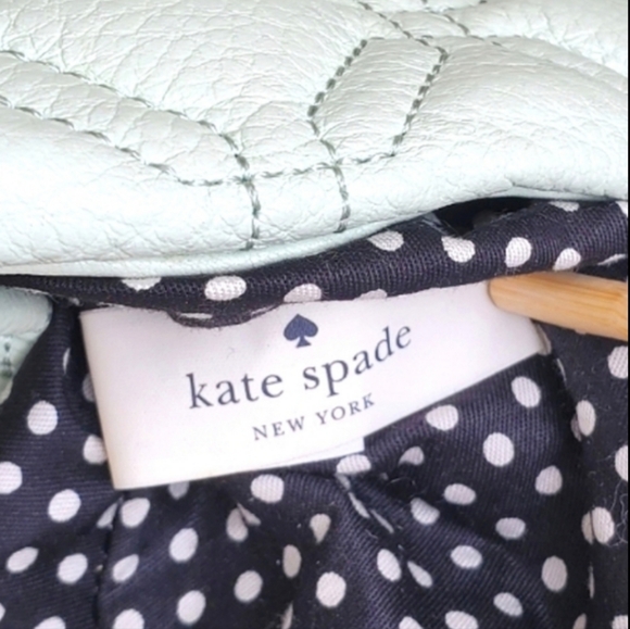Kate Spade Elena Astor Court Mint Green Quilted Leather Shoulder Tote Bag Large - Picture 14 of 16